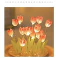 thumbnail image 5 of Flor de tulipán Artificial, adornos de luz nocturna hechos a mano, lámpara LED de noche para mesita de noche, decoración de escritorio de dormitorio, regalos de cumpleaños, lámpara de mesa, 5 of 5