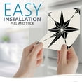 thumbnail image 3 of Mi Alma Black Star Shaped Peel & Stick Tiles - Vinyl Backsplash 8x8, 3 of 9