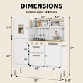 thumbnail image 3 of AILEEKISS Wood Kids Play Kitchen, Pretend Toy Kitchen Playset for Children with Sounds, White, 3 of 11