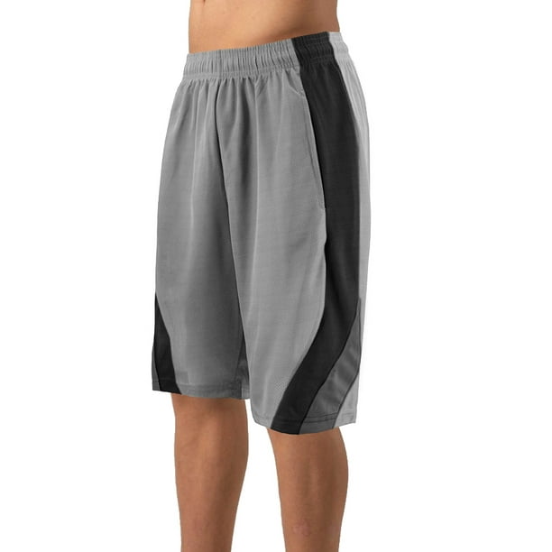 De otra manera elevación Viaje Men's Lightweight Mesh Workout Sports Fitness Active Athletic Basketball  Shorts (Grey, XL) - Walmart.com