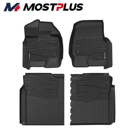 MOSTPLUS Set(4) Front&Rear Floor Mats For 2015-2026 Ford F150 F-150 Super Crew Cab