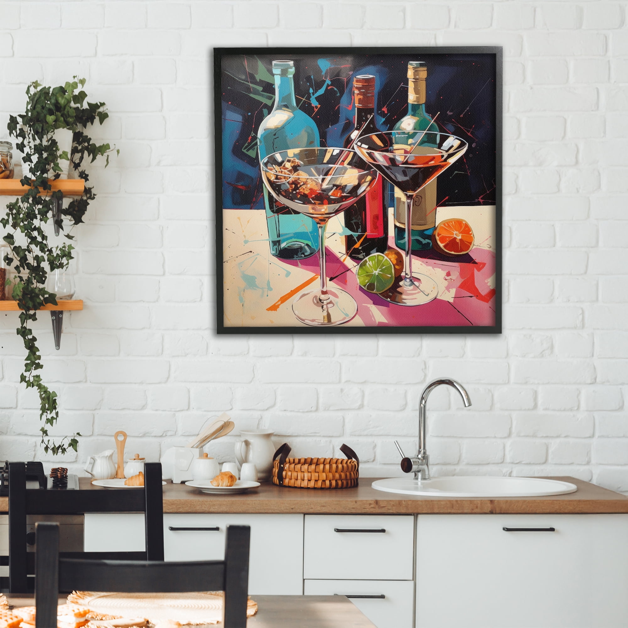 Stupell Industries Artsy Cocktails of Every Sip Black Framed Giclee Art, design by Lazar Studio