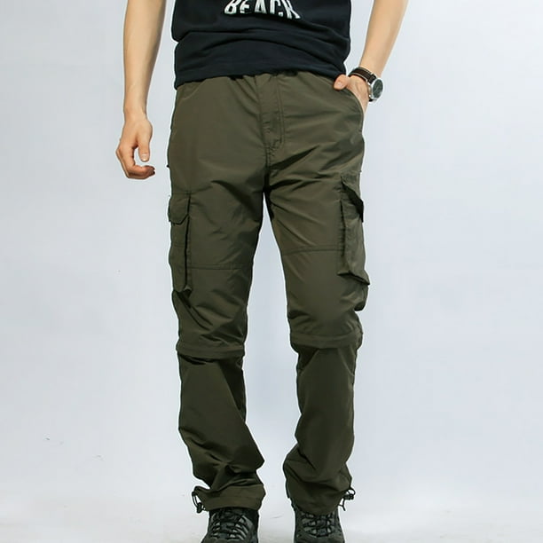 Pantalones largos para hombre, pantalones desmontables, pantalones deportivos multibolsillos para exteriores, pantalones cargo, pantalones, pantalones combinados para hombre