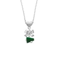 thumbnail image 2 of Delight Jewelry Silvertone Small Green Megaphone Silver tone Bow Heart Necklace, 2 of 4