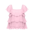 thumbnail image 4 of Bixock Plus Size Women Tops Maternity T Shirts Chiffon Top Solid Color Crew Neck Short Sleeve Sheer Breathable Sizes XL To 5XL Summer Blouse, 4 of 5