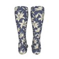 thumbnail image 6 of Rateoe Lilies Flowers print Women's Men's Novelty 20in Crew Socks Cotton Socks Knee High Socks for Walking,Running,Nurses,Pregnancy-One Size, 6 of 8