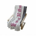thumbnail image 4 of Keep Calm Soft Flannel Fleece Throw Blanket, Keep Calm and Be a Unicorn Text with Mythological Fairytale Pony Animal, Cozy Plush for Indoor and Outdoor Use, 50" x 70", Pink White, by Ambesonne, 4 of 6
