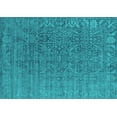 thumbnail image 1 of Ahgly Company Machine Washable Indoor Rectangle Oriental Turquoise Blue Industrial Area Rugs, 2' x 5', 1 of 4