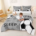thumbnail image 3 of Erosebridal Football Sport Court Queen Comforter Set,Gray Black Bedding Comforter Set For Kids Boys,Reversible Light Gray 3 Pieces, 3 of 7