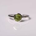 thumbnail image 5 of HeartsAndYou 2ct Natural Green Peridot Engagement Ring 14k SOLID White Gold Bezel Solitaire, 5 of 9