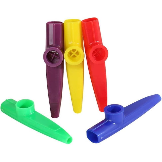 Kazoos de plástico Instrumentos musicales Kazoo Instrumento Kazoo Flauta Kazoos de colores adecuados para amantes de la música y regalos (5 piezas, color aleatorio)