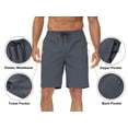 thumbnail image 4 of QPNGRP Men's Casual Shorts with Zipper Pockets Elastic Waistband with Drawstring Cargo Stretch Short IronGray, 4 of 7