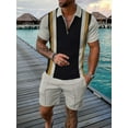 thumbnail image 4 of men's short sets outfits 2 piece summer tracksuit short sleeve polo shirt and shorts set casual sport suit, 4 of 4