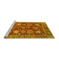 thumbnail image 2 of Ahgly Company Machine Washable Indoor Round Oriental Yellow Traditional Area Rugs, 4' Round, 2 of 4