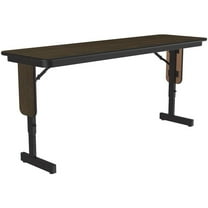 Pemberly Row Adjustable Height 3/4" High Pressure Folding Seminar Table - Walnut