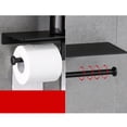 thumbnail image 4 of Portarrollos de papel higiénico doble con estante/dispensador de papel higiénico commerce business, autoadhesivo con pegamento o en , aluminio, 4 of 9