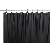 Venice Elegant Home Heavy Duty Vinyl Shower Curtain Liner With 12 Metal Grommets Black