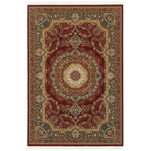 Oriental Weavers Masterpiece Area Rug 113R2 Red Eye Rings 6' 7" x 9' 6" Rectangle