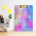 thumbnail image 5 of FMSHPON Rainbow Tie Dye Iridescent Dharma Clipboard Hardboard Wood Nursing Clip Board and Pull for Standard A4 Letter 13x9 inches, 5 of 7