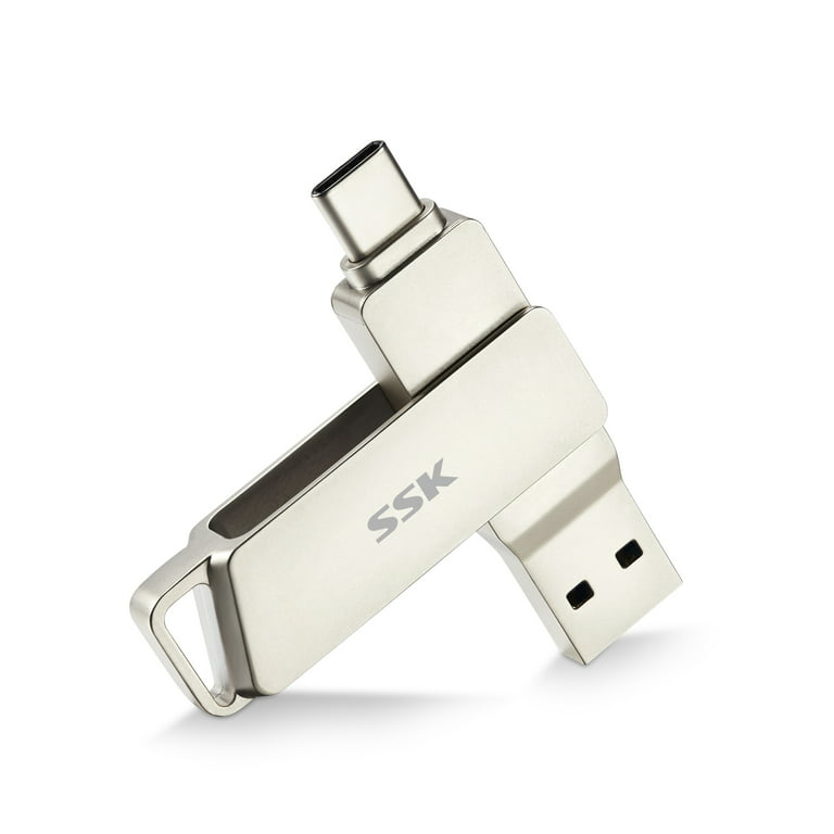 SSK 32GB USB C Flash Drive 150MB/s Transfer Dual Drive 2 in 1 OTG Type-C + USB 3.1 Thumb Drive Memory Stick Jump Drive Thunderbolt Compatible for Android Phone,MacBook/Pro,and More -
