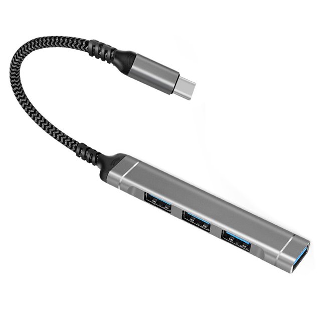 MesaSe Alloy USB Hub Portable 4 Port Keyboard Headphone Adapter Office Notebook Computer Splitter Accessories with 10cm Cable USB Head