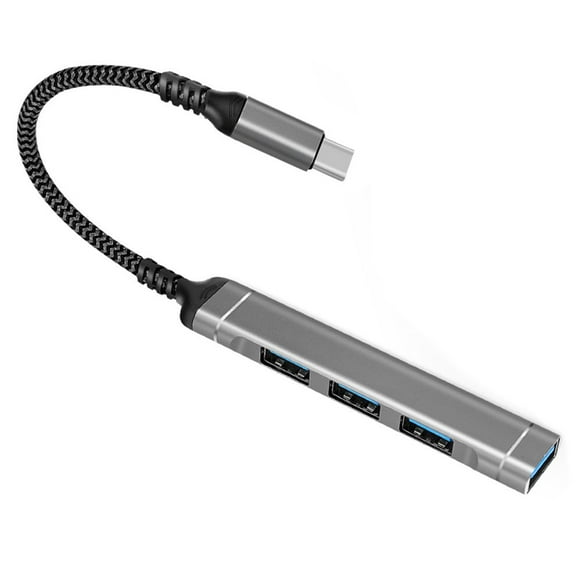 EASTIN Alloy USB Hub Portable 4 Port Keyboard Headphone Adapter Office Notebook Computer Splitter Accessories with 10cm Cable USB Head