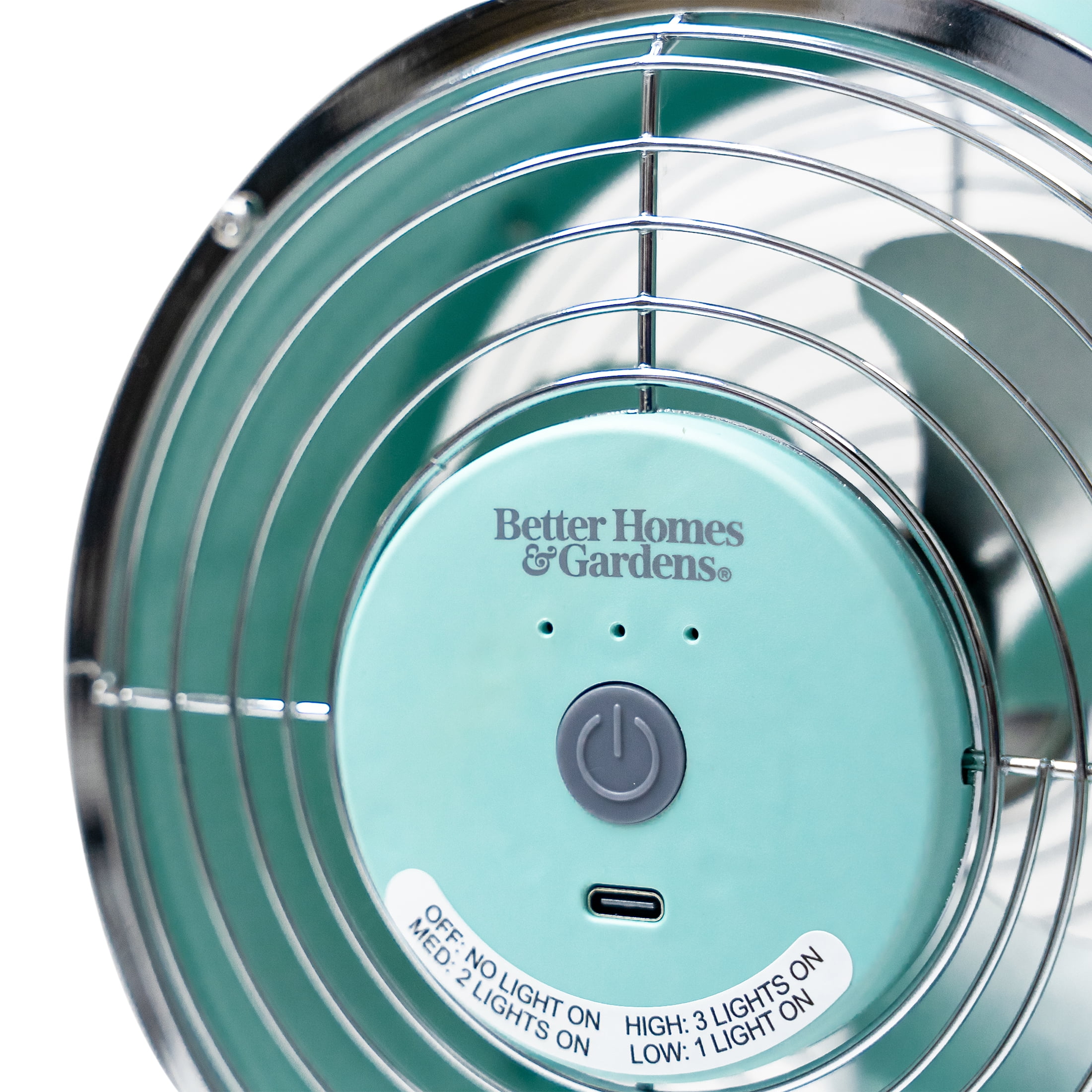 Better Homes & Gardens 5" 3-Speed Mint Retro Personal Metal Drum Fan