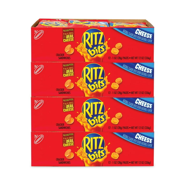 Ritz Bits Cheese Sandwich Crackers, 1 oz Pouch, 48 Pouches/Carton, Ships in 1-3 Business Days Ritz Bits Cheese Sandwich Crackers, 1 oz Pouch, 48 Pouches/Carton, Ships in 1-3 Business Days