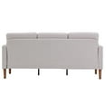 thumbnail image 5 of Hefilesy 180*76*85cm Linen Solid Wood Legs Second Generation Three Seats Without Chaise Concubine Solid Wood Frame Can Be Combined With Single Seat Double Seat Indoor Modular Sofa Creamy White, 5 of 6