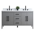 thumbnail image 5 of Vanity Art 60” Double Sink Bathroom Vanity Cabinet with Engineered Marble Countertop, 5 of 8
