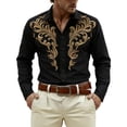 thumbnail image 1 of Camisetas de Navidad de Manga Larga de los Hombres de Moda Casual de Manga Larga Turndown Collar Blusa para Primavera Invierno Al Aire Libre Diario, 1 of 4