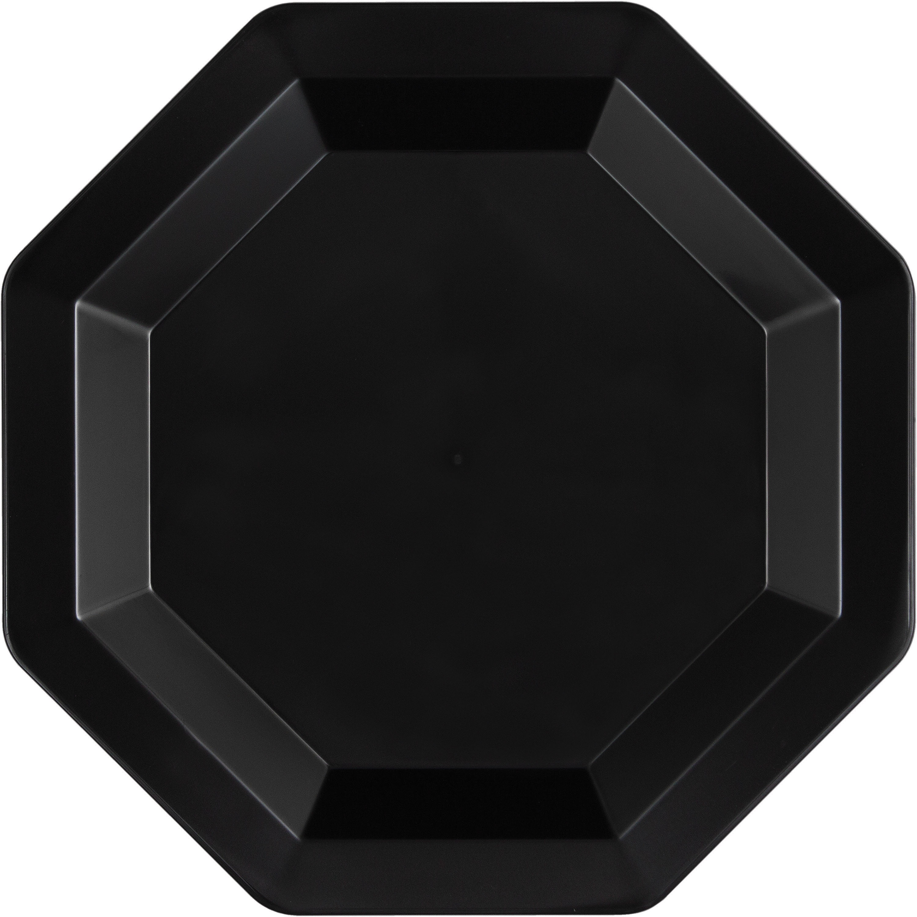 Black Dessert Plates Octagonal, 12 pk