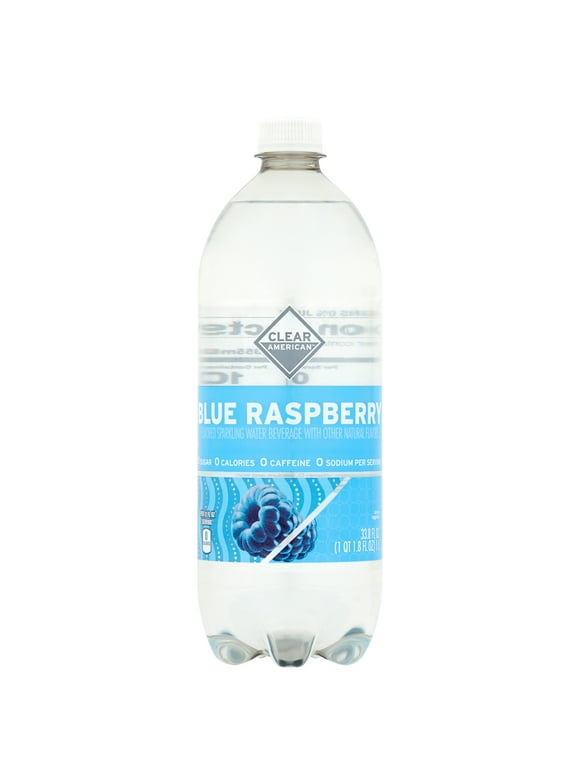Clear American Blue Raspberry Sparkling Water, 33.8 fl oz, Bottle