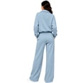 thumbnail image 3 of Women's 2 Piece Lounge Set Quarter Zip Pullover and Wide Leg Pants, Casual Fall Matching Outfit with Drawstring Waist and Pockets Tracksuit, XL, 3 of 5