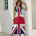thumbnail image 5 of Flag of The United Kingdom Womens Night Club Maxi Dress V Neck Sleeveless Bohemia Long Dresses, 5 of 9