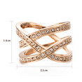 thumbnail image 4 of Yoursfs Sparkly Chunky Band Rings for Women Rose Gold Plated Double Criss Cross Ring with Cubic Zirconia Wide Index Finger Rings Jewelry (Size 8), 4 of 6