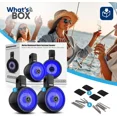 thumbnail image 2 of Pyle 8” Waterproof Off-Road Speakers - 300W 2-Way Marine Wakeboard Tower Sound System (Black), 2 of 9