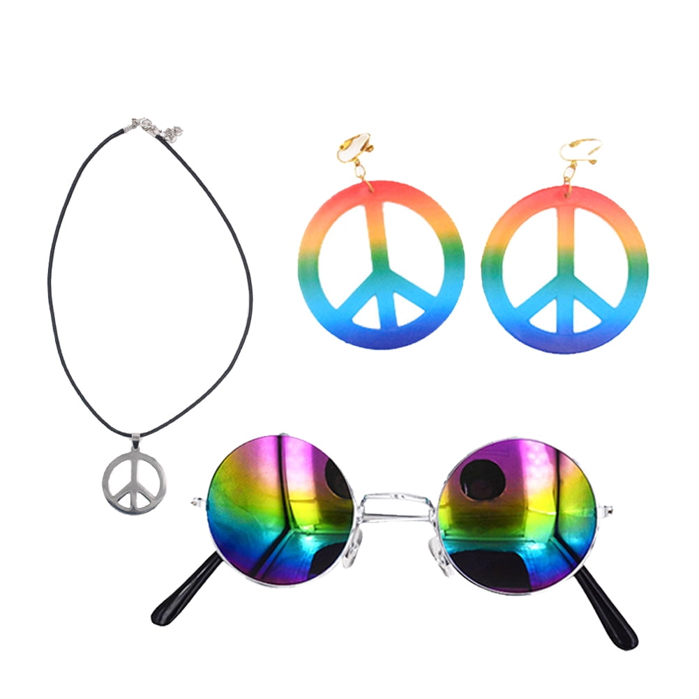 Peace Sign Sunglass Accessories 60S Sunglasses Round Glasses 60 Hipster ...