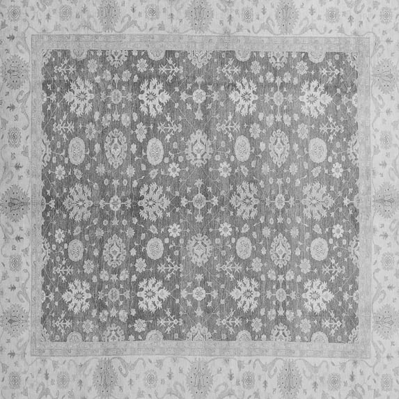 Ahgly Company Indoor Square Oriental Gray Traditional Area Rugs, 5' Square