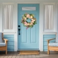thumbnail image 3 of Northlight Hydrangea, Berry and Fern Artificial Spring Floral Wreath, Pink - 20-Inch, 3 of 6