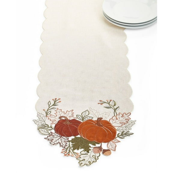 Pumpkin Farm Cutwork Fabric Runner, 13" x 70"