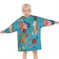 thumbnail image 3 of Dogs with Pioneer Flower Blanket Hoodies for Kids 6-13YR Oversize Wearable Blanket Hoodies for Boys Girls Teens, 3 of 7