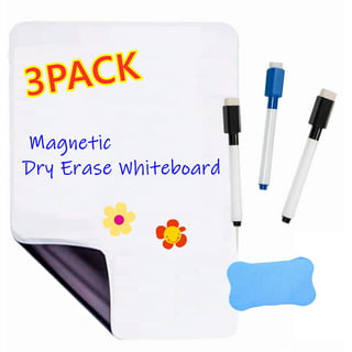 3Pcs 12 x 8 A4 Right Angle Magnetic White Board Contact Paper Set, White