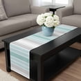 thumbnail image 4 of Aqua Gray Stripes Table Runner 70 Inches Long, Minimalist Gradient Lines Aesthetic Kitchen Coffee Dining Table Decoration for Home Party Birthday Wedding Home Decor 13x70 Inches, 4 of 8