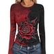 thumbnail image 1 of Xuyuer Long Sleeve Thermal Shirt for Women Light Tops Spring Summer 2025 Crew Neck Casual Non Positioning Printing Slim Tight Fitting Basic T-Shirts, 1 of 6