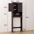 thumbnail image 2 of Asofer Over the Toilet Storage Cabinet, Adjustable Sturdy Shelf and 2 Wood Doors, for Bathroom, Dark Brown, 2 of 9