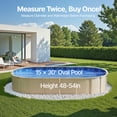 thumbnail image 6 of KFFKFF 15 x 30 ft Oval Pool Cover, Overlapping Design for Above Ground Pools, Wall Height from 48-to-54inch, Sturdy Pool Cover, Standard Thickness Vinyl, Suitable for Steel Sided Above-Ground Swim, 6 of 9