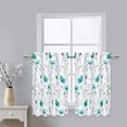 thumbnail image 6 of Alishomtll Modern Teal Floral Watercolor Rod Pocket Light Filtering Curtains, 26" x 24", 2 Panels, 6 of 6