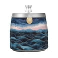 thumbnail image 7 of Yayeee Ashtray with Lid for Cigarette Smokeless Stainless Steel Home Ash Holder, Ocean Waves, 7 of 7