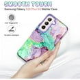 thumbnail image 6 of CASEFIV for Samsung Galaxy S22 Plus/S22 Plus 5G Case,Marble Pattern Heavy Duty Shockproof Full Body Protective Phone Covers for Women Girls,Purple Green, 6 of 8